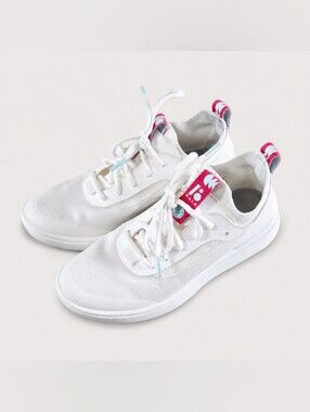 Bala 12 White Sneakers with Pink & Aqua Accents